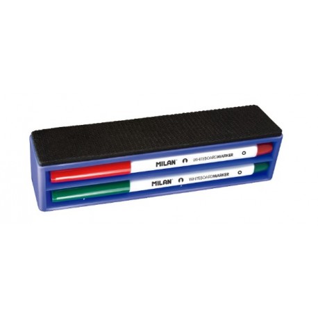 ESBORRADOR PISSARRA BLANCA MAGNÈTIC MILAN AMB QUATRE RETOLADORS ASSORTITS