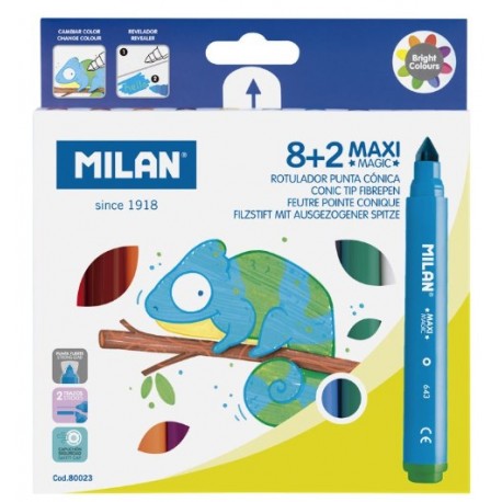 RETOLADORS MILAN MAXI MÀGIC. 8 COLORS I 2 MÀGICS QUE CANVIEN ELS COLORS