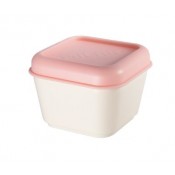 RECIPIENT HERMÈTIC ALIMENTS. QUADRAT MIDA 10X10X7.4 CM.ROSA