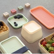 RECIPIENT HERMÈTIC ALIMENTS. QUADRAT MIDA 10X10X7.4 CM.ROSA