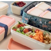 RECIPIENT HERMÈTIC ALIMENTS. RECTANGULAR 20.6X10X7.4 CM.ROSA