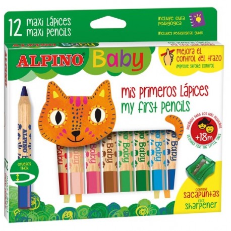 ESTOIG LLAPIS ALPINO BABY. 12 COLORS. AMB GUIA