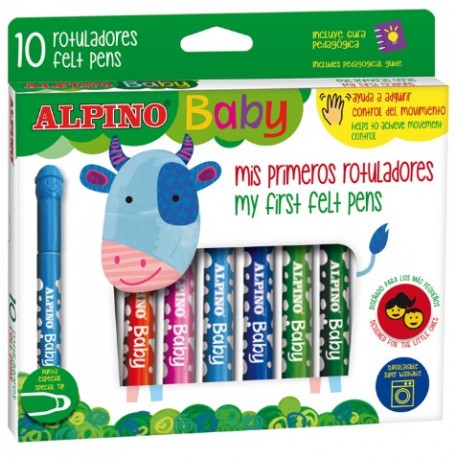 RETOLADORS ALPINO BABY. CAIXA 10 COLORS ASSORTITS