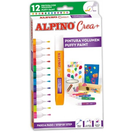 PINTURA 3D ALPINO CREA. CAIXA 12 COLORS ASSORTITS
