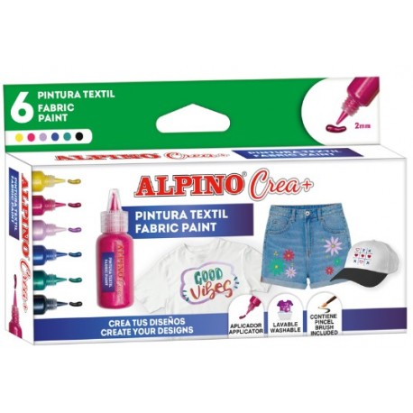 PINTURA PER A ROBA ALPINO CREA.CAIXA 6 POTS 20 ML ASSORTITS