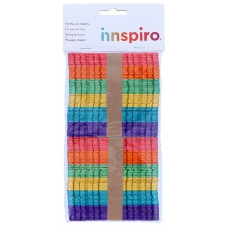 PALS FUSTA MANUALITATS 5 COLORS ASSORTITS. 100 UNITATS