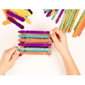 PALS FUSTA MANUALITATS 5 COLORS ASSORTITS. 100 UNITATS