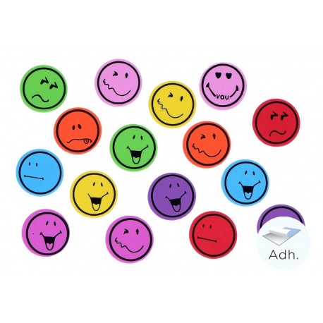 EMOTICONS FOAM ADHESIUS. BOSSA 50 UNITATS ASSORTITS