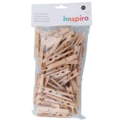 PINCES FUSTA NATURAL 72X10 MM.PAQUET 60 UNITAS