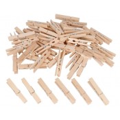 PINCES FUSTA NATURAL 72X10 MM.PAQUET 60 UNITAS