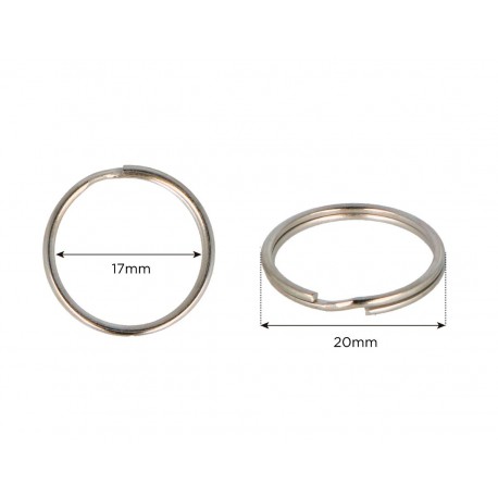 ANELLA DOBLE PER CLAUER METÀL·LIC 20 MM. 24 UNITATS
