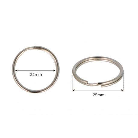 ANELLA DOBLE PER CLAUER METÀL·LIC 25 MM. 24 UNITATS