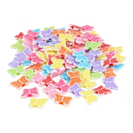 POT COMPTES DE PLÀSTIC PAPALLONES MULTICOLOR OPAC 15 x 12 MM, 600 UNITATS