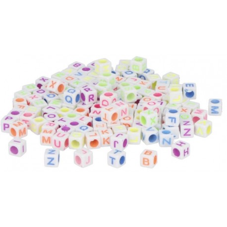 POT COMPTES DE PLASTIC PER ENCAIXAR. CUBS LLETRES COLORS. MIDA 6 MM. QUANTITAT 1000 UNITATS