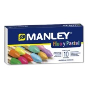 COLORS FLUOR I PASTELS CERA AQUAREL.LABLE MANLEY CAPSA 10 BARRES