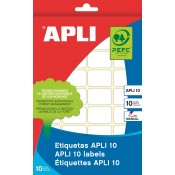 ETIQUETES AUTOADHESIVES BLANQUES. BOSSA 10 FULLS: 10 X 16 MM