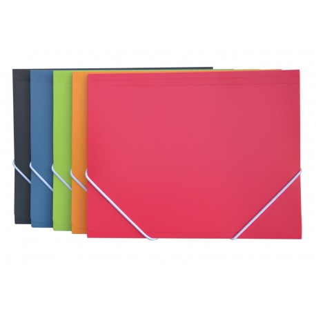 CARPETA GOMES POLIPROPILÈ COLORS FLUORS. SOLAPES 24 X 32 CM: BLAU
