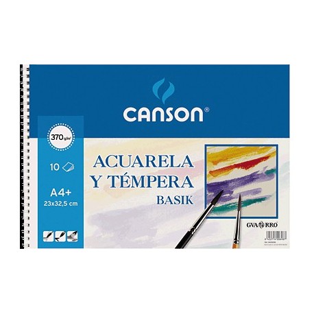 BLOC PINTURA AQUAREL·LA BASIK 370 GRS. DIN A4 PROL. 23 X 33 CM. ESPIRAL 10 FULLS