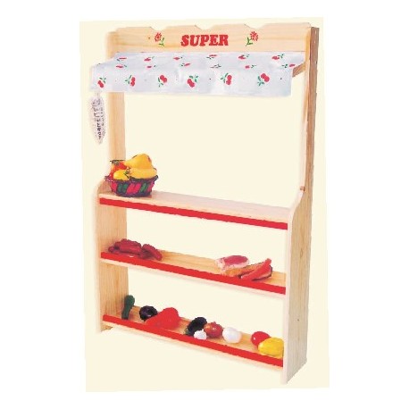 SUPERMERCAT FUSTA 82 X 122 X 19 CM.  JOGUINA A PARTIR DE 3 ANYS.