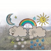 MAXI METEO. 5 FIGURES GRANS I 25 PETITES QUE REPRESENTEN EL TEMPS