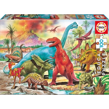 PUZZLE DINOSAURES. 100 PECES. 40 X 28 CM.  JOGUINA A PARTIR DE 6 ANYS