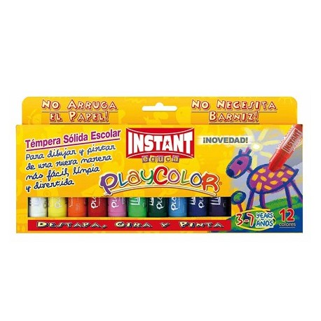 ESTOIG TEMPERA AMB BARRA INSTANT PLAYCOLOR. 12 BARRES ASSORTIDES. 10 GRS