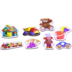 OFERTA - JOGUINES. 8 PECES FUSTA MAGNÈTIQUES. PECES 112 X 53 MM. I 80 X 50 MM. JOGUINA A PARTIR DE 2 A 6 ANYS