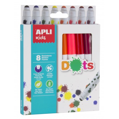 ESTOIG RETOLADOR APLI DOTS PUNTA GRUIXUDA PER FER PUNTS 8 COLORS ASSORTITS