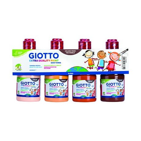 TEMPERA GIOTTO TONS DE PELL. 4 POTS COLORS ASSORTITS DE 250 ML.