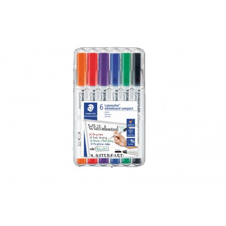 ESTOIG RETOLADORS PISSARRA BLANCA STAEDTLER  341WP6. PUNTA MITJANA 4 COLORS ASSORTITS