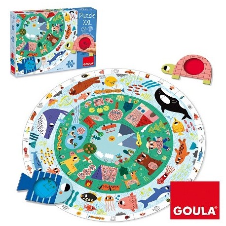 PUZZLE ANIMALS OCULTS . 25 PECES AMB 2 LENTS PER DESCOBRIR ANIMALS OCULTS. JOGUINA A PARTIR DE 3 ANYS