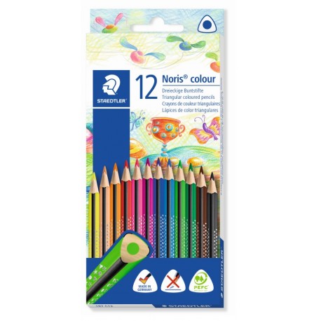 ESTOIG LLAPIS COLORS STAEDTLER 187C12 TRIANGULAR PRIM. 12 COLORS ASSORTITS