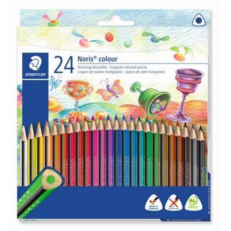 ESTOIG LLAPIS COLORS STAEDTLER 187C24 TRIANGULAR PRIM. 24 COLORS ASSORTITS