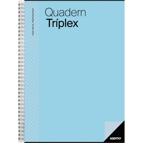 QUADERN TRÍPLEX. AVALUACIÓ CONTÍNUA I TUTORIA. PLA MENSUAL, AGENDA, A4