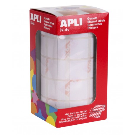 GOMETS ADHESIUS QUADRATS 20 MM. ROTLLE 1770 UNITATS: BLANC