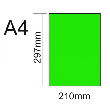 DIN A4 FOTOCOPIA COLOR 80 GRS. PAQUET 100 FULLS. FLUORESCENTS: VERD