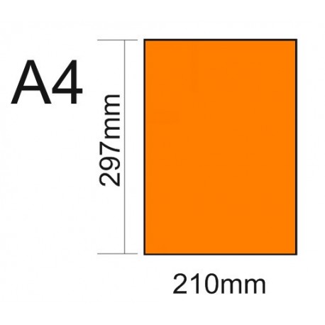 DIN A4 FOTOCOPIA COLOR 80 GRS. PAQUET 100 FULLS. FLUORESCENTS: TARONJA