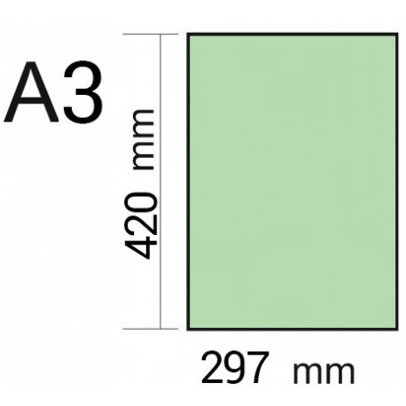 DIN A3 FOTOCOPIA COLOR 80 GRS. COLORS CLARS. PAQUET 500 FULLS: VERD CLAR