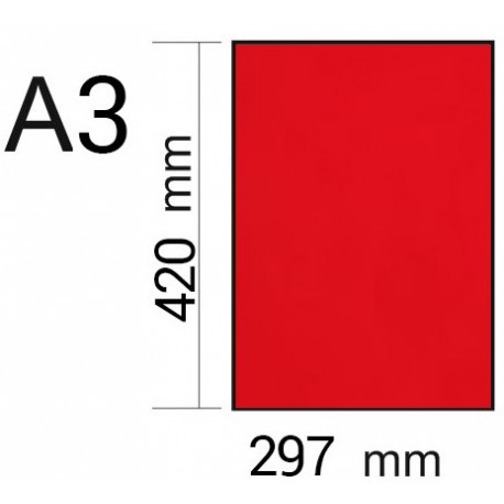 DIN A3 FOTOCOPIA COLOR 80 GRS. COLORS FORTS. PAQUET 500 FULLS: VERMELL