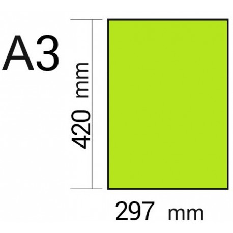 DIN A3 FOTOCOPIA COLOR 80 GRS. COLORS FORTS. PAQUET 500 FULLS: VERD GESPA