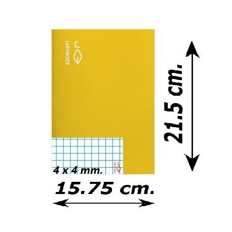 LLIBRETA QUART TAPA DURA 50 FULLS. QUADRÍCULA 4 MM: GROC