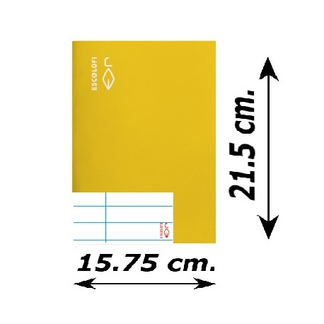 LLIBRETA QUART TAPA DURA 50 FULLS. HORITZONTAL: GROC