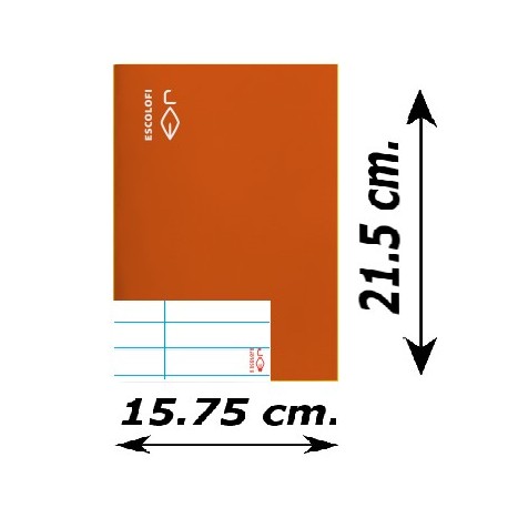 LLIBRETA QUART TAPA DURA 50 FULLS. HORITZONTAL: TARONJA