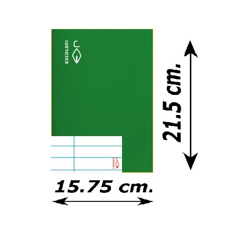 LLIBRETA QUART TAPA DURA 50 FULLS. HORITZONTAL: VERD