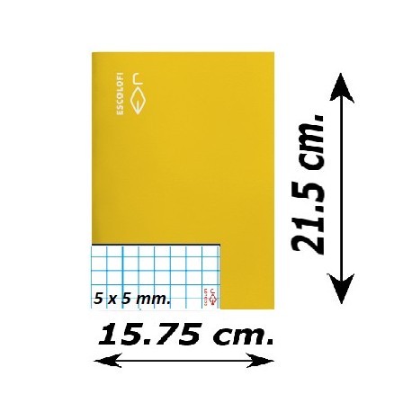 LLIBRETA QUART TAPA DURA 50 FULLS. QUADRÍCULA 5 MM: GROC