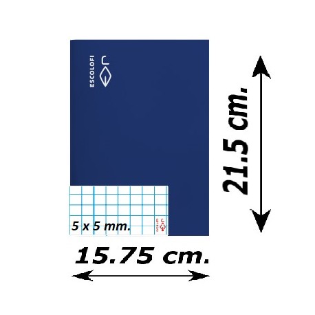 LLIBRETA QUART TAPA DURA 50 FULLS. QUADRÍCULA 5 MM: BLAU