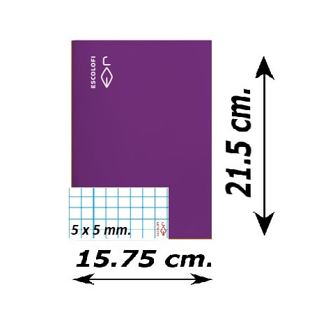 LLIBRETA QUART TAPA DURA 50 FULLS. QUADRÍCULA 5 MM: LILA