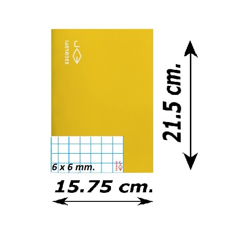 LLIBRETA QUART TAPA DURA 50 FULLS. QUADRÍCULA 6 MM: GROC