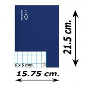 LLIBRETA QUART TAPA DURA 50 FULLS. QUADRÍCULA 6 MM: BLAU
