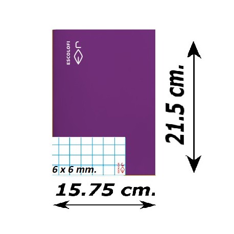 LLIBRETA QUART TAPA DURA 50 FULLS. QUADRÍCULA 6 MM: LILA